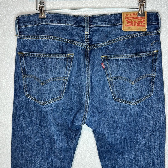 Levis Mens 501 Button Fly Denim Blue Jean W36 L32 - Picture 3 of 7